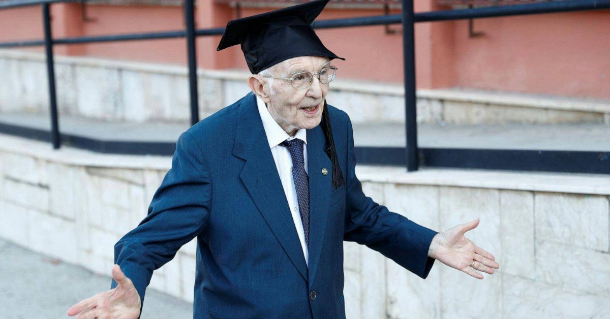 Giussepe Paterno, 96 tahun, wisudawan tertua di Italia (foto, Reuters)