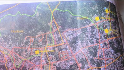 Peta atau gambar citra satelit yang diterima oleh Lurah Onekore Yohanes Hami dari BPN Ende, wilayah di dalam garis hijau adalah kawasan Hutan Produksi
