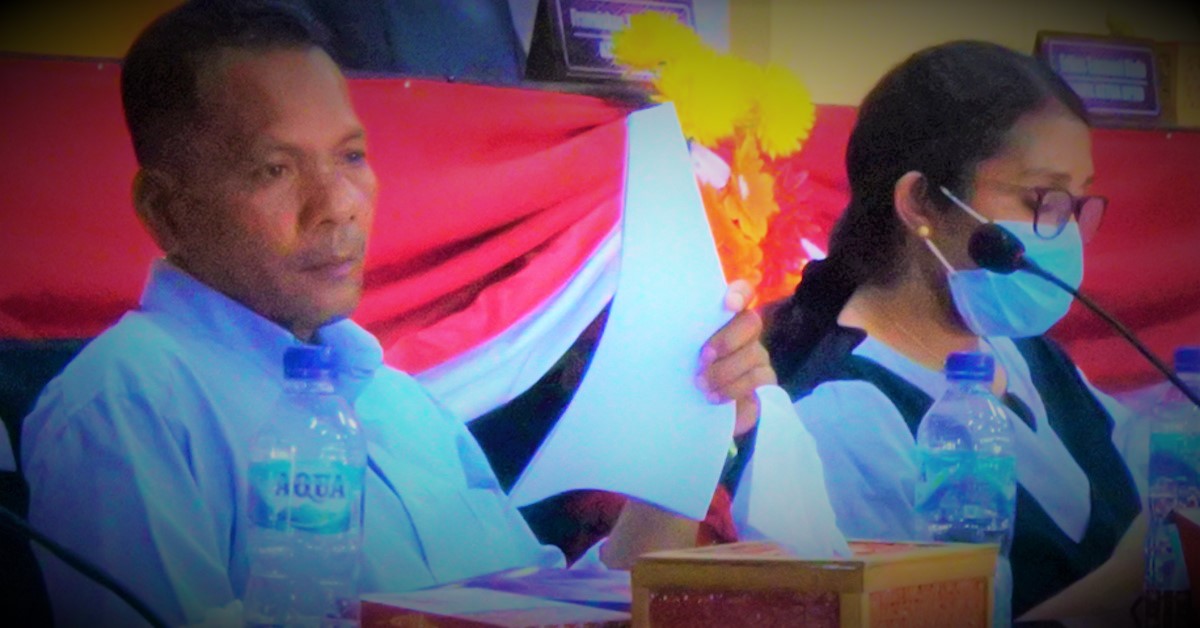 Anggota Komisi II DPRD Ende, Baltasar Sailatua saat pembahasan RKA dengan Pemkab Ende (19/11/20)