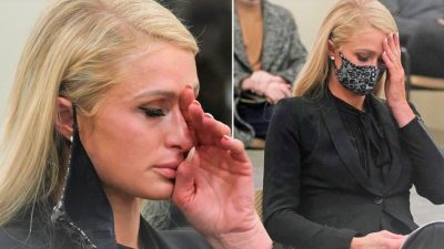 Paris Hilton berlinang air mata saat bercerita pelecehan buruk yang dialaminya saat dia berusia 16 tahun, di Pengadilan Utah, Amerika Serikat (09/02/21)