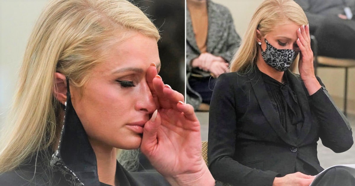 Paris Hilton berlinang air mata saat bercerita pelecehan buruk yang dialaminya saat dia berusia 16 tahun, di Pengadilan Utah, Amerika Serikat (09/02/21)