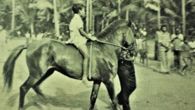 Seorang joki menunggangi kudanya, diperkirakan di arena pacuan berbentuk lingkaran di Ippi, Kota Ende (Foto: Arsip keluarga Lius Kato)