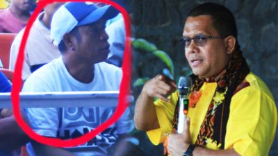 Melki Laka Lena saat mendengar keluhan para peserta sosialisasi program jaminan kesehatan nasional di Ende (12/07/24)